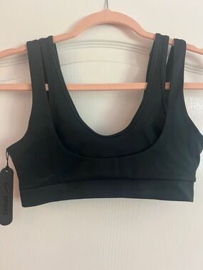SKIMS x Nike Dark Green Double-Strap Scoop Sports Bra S